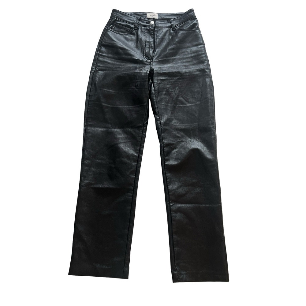 Wilfred‎ Women's Size 00 Faux Leather Pants The Melina Black Straight Leg Moto